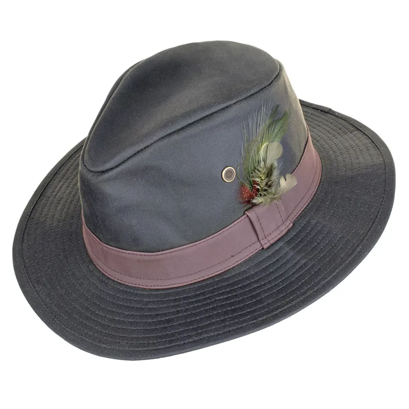 Heather Rambler Wax Trilby Hat in Olive